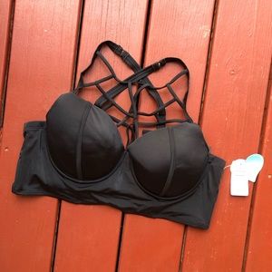 Torrid crossover black swim top
